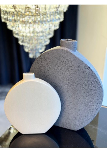 Bohem Seramik Siyah & Bej Vazo Seti modelleri