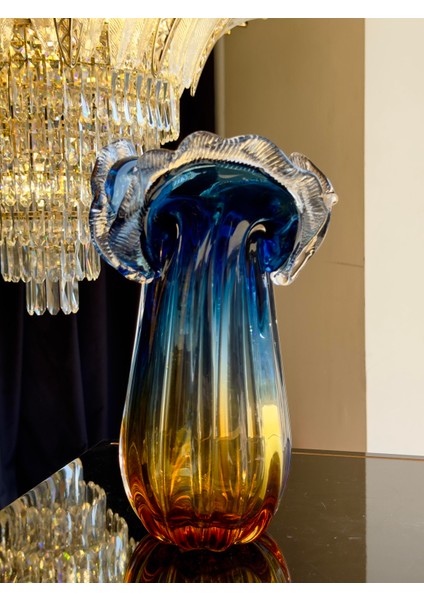 Amber & Mavi Elsa Cam Vazo Büyük Boy modelleri