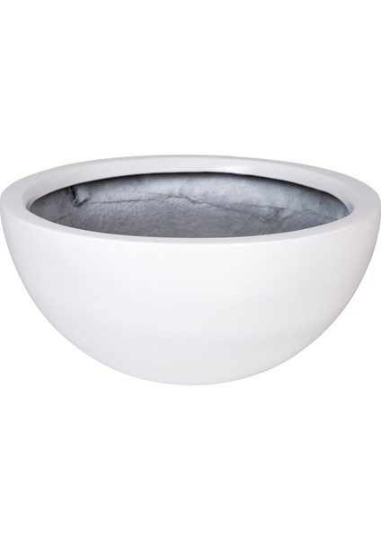 Fiber Bonsai Saksısı Yarım Beyaz 18,5X40 Cm.