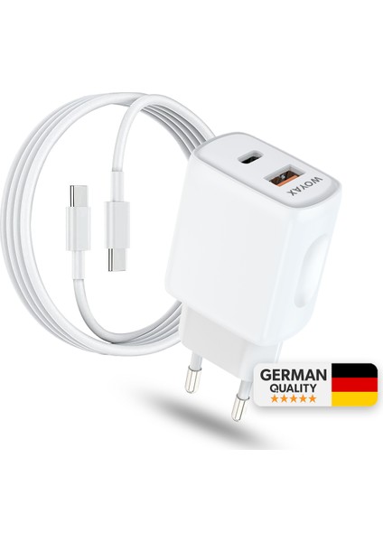 Hızlı Şarj Aleti 33W Type-C Kablo Beyaz Android / iPhone / Tablet