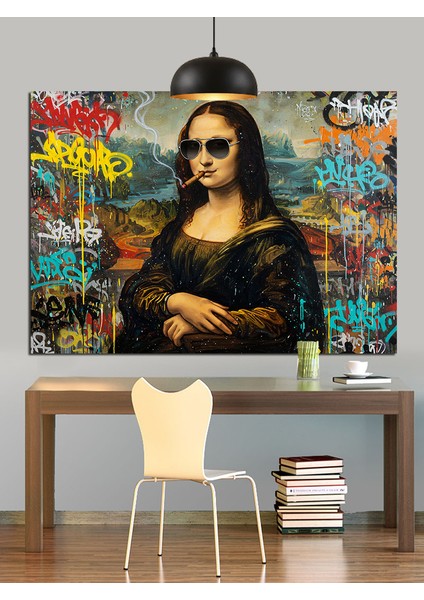 Grafiti Mona Lisa Dekoratif Kanvas - Mdf Ahşap Tablo modelleri