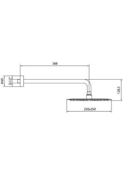 Ar Efes Tepe Duş Başlığı (250X250 Mm) Duvardan Borulu (L=388MM) 102145088 fiyatları
