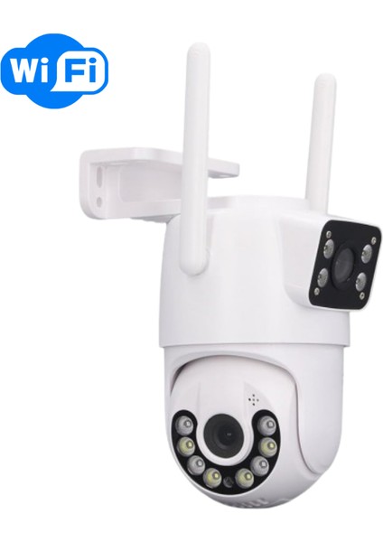 2 Kameralı Full Hd Gece Görüşlü Sesli Insan Takipli Ptz Akıllı Wifi Safir Cam Lens Su Geçirmez Kamera ARN-1773