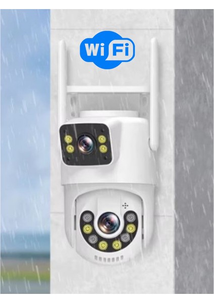 2 Kameralı Full Hd Gece Görüşlü Sesli Insan Takipli Ptz Akıllı Wifi Safir Cam Lens Su Geçirmez Kamera ARN-1773 fırsatları