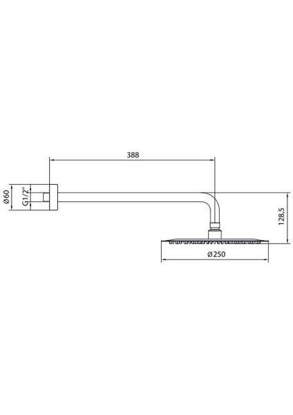 Ar Olympos Tepe Duş Başlığı (Ø 250 Mm) Duvardan Borulu (L=388 Mm) 102145086 fiyatları