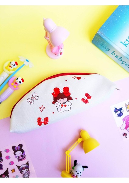 Sevimli Kedi ve Anime Temalı Renkli Okul Kalem Kutusu