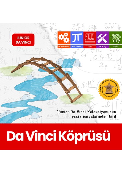Da Vinci Köprüsü | Montessori Eğitim Seti | Eğitici Maket - Junior Da Vinci Ahşap Stem Oyuncak