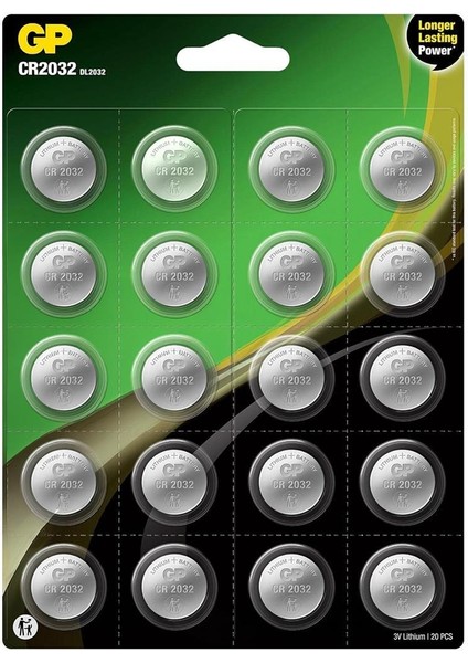 CR2032 DL2032 Lityum 20'li Para Pil (Gp CR2032-2CAI20)