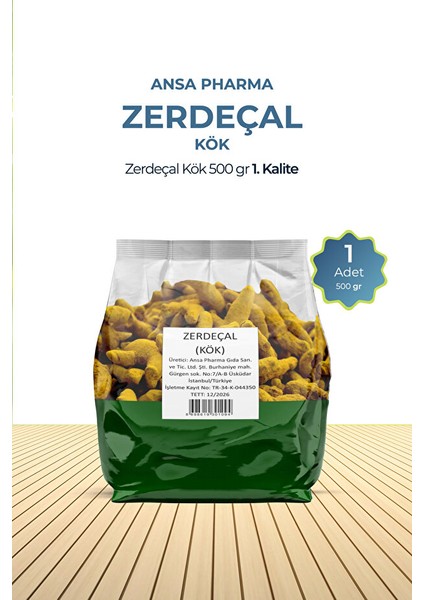 Zerdeçal Kök 500 Gram