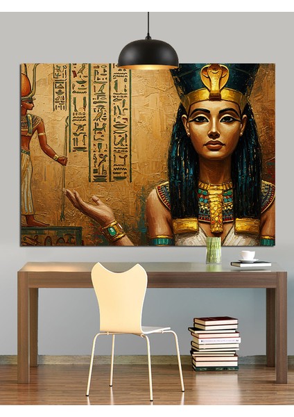 Mısır Kraliçesi Portre Dekoratif Kanvas - Mdf Ahşap Tablo fiyatları