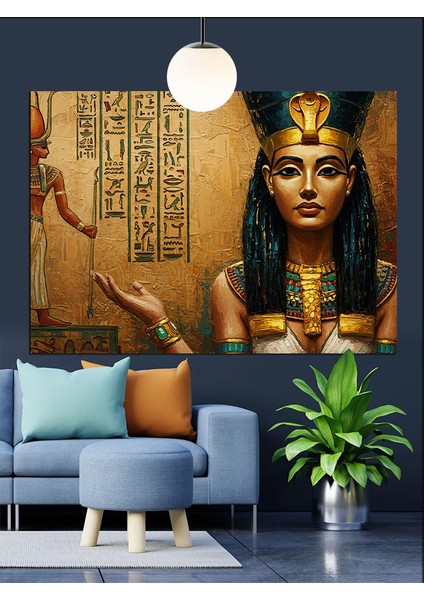 Mısır Kraliçesi Portre Dekoratif Kanvas - Mdf Ahşap Tablo modelleri