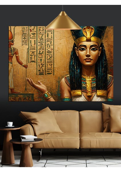 Mısır Kraliçesi Portre Dekoratif Kanvas - Mdf Ahşap Tablo fırsatları