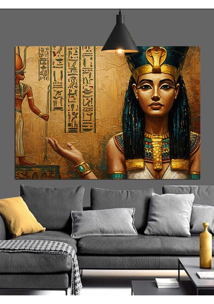 Mısır Kraliçesi Portre Dekoratif Kanvas - Mdf Ahşap Tablo indirimleri