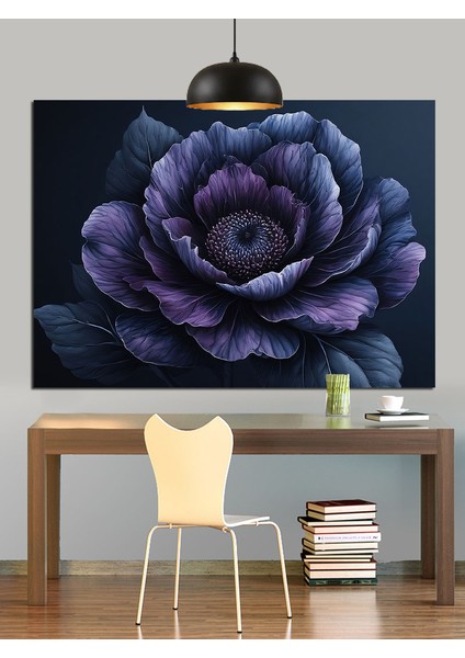 Mor Gül Çiçek Dekoratif Kanvas - Mdf Ahşap Tablo