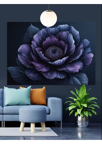 Mor Gül Çiçek Dekoratif Kanvas - Mdf Ahşap Tablo fiyatları