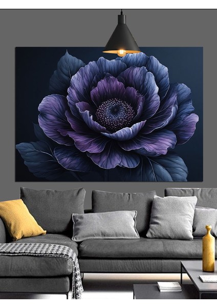 Mor Gül Çiçek Dekoratif Kanvas - Mdf Ahşap Tablo fırsatları