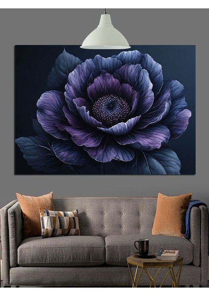 Mor Gül Çiçek Dekoratif Kanvas - Mdf Ahşap Tablo indirimleri