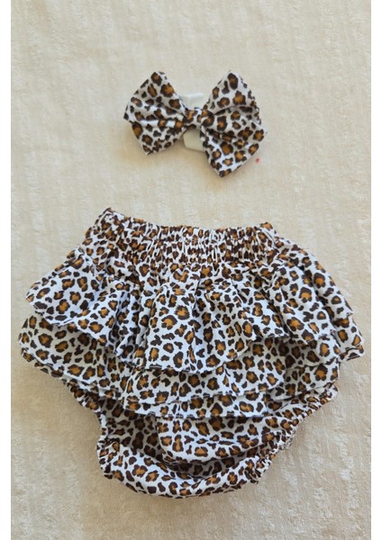 Kız Bebek Desenli Fırfırlı Şort Etek - Bandana Takım Bebek Hediyelik fiyatları