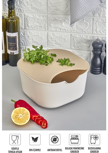 5'li Mutfak Hazırlık Seti - Çok Amaçlı Karıştırma Kabı Kasesi Kesme Tahtası Süzgeç Limon Sıkacağı fiyatları