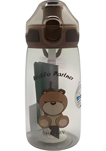 Kahverengi Çocuk Suluğu, Pipetli, Taşımalı, 500 Ml, Sağlıklı ve Hızlı Kullanım