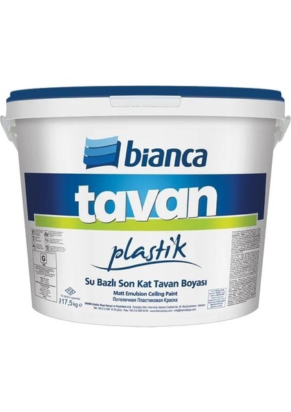 Tavan Plastik Su Bazlı Son Kat Tavan Boyası 17.5 kg