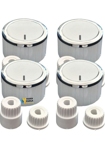 Silverline Uyumlu Düğme 4 Lü Takımı Ankastre Set Üstü Ocak Düğmesi