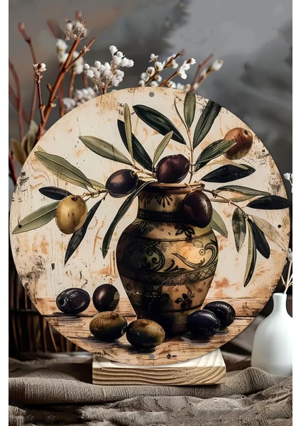Uv Baskı Mdf Zeytin Desenli Duvar Süsü – 33X33 cm & 20X20 cm DT202 modelleri