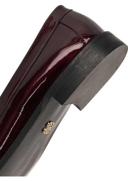 Kadın Bordo Rugan Deri Loafer 25AFD161716