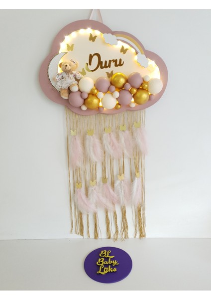Bubble Ledli Bulut Bebek Kapı Süsü Krem Pudra Gold fiyatları