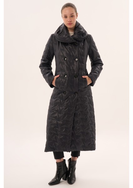 Veger Özelyaka Tesettür Boykapitone Kaban