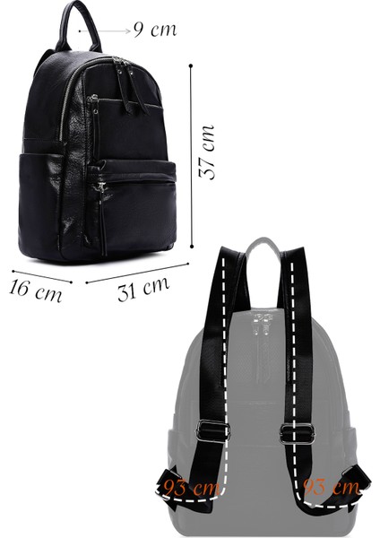 Kadın Siyah Casual Sırt Çantası 25WBD2487AS fiyatları