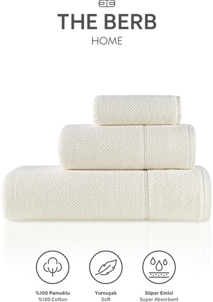 %100 Pamuk 3'lü Banyo Havlu Seti (30X50 50X100 70X150)