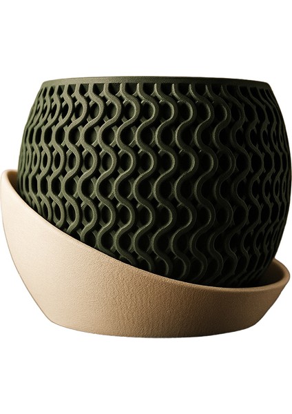 Modern Dalgalı Desen Dekoratif Saksı