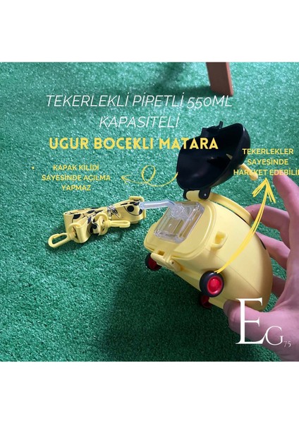 Uğur Böceği Desenli Renkli Tekerlekli 550ML Okul Matara Suluk fiyatları