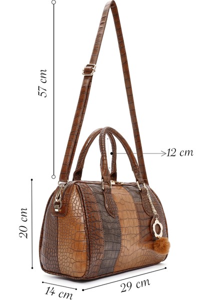 Kadın Taba Uzun Askılı Desenli Kol Çantası 25WBD262914 fiyatları