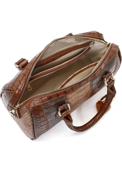 Kadın Taba Uzun Askılı Desenli Kol Çantası 25WBD262914