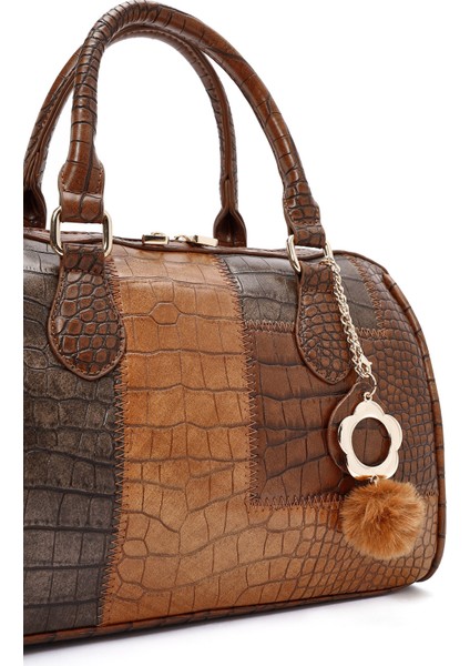 Kadın Taba Uzun Askılı Desenli Kol Çantası 25WBD262914