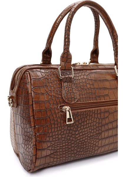 Kadın Taba Uzun Askılı Desenli Kol Çantası 25WBD262914