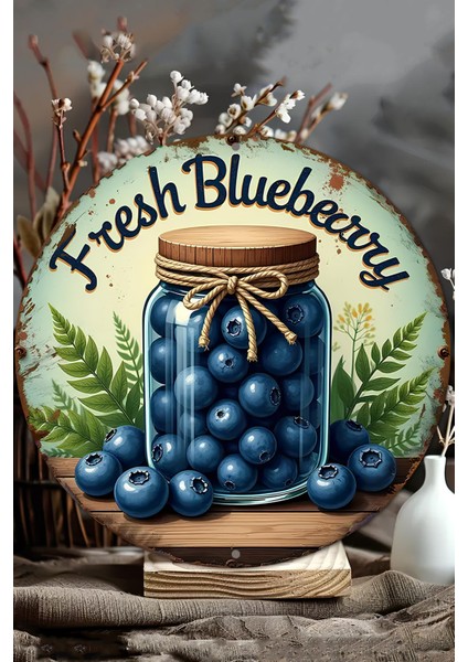 Fresh Blueberry Temalı Uv Baskı Mdf Duvar Süsü – 33X33 cm & 20X20 cm DT200 modelleri