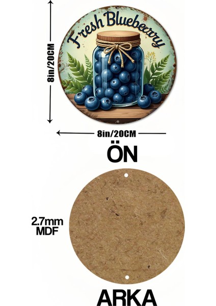 Fresh Blueberry Temalı Uv Baskı Mdf Duvar Süsü – 33X33 cm & 20X20 cm DT200 indirimleri