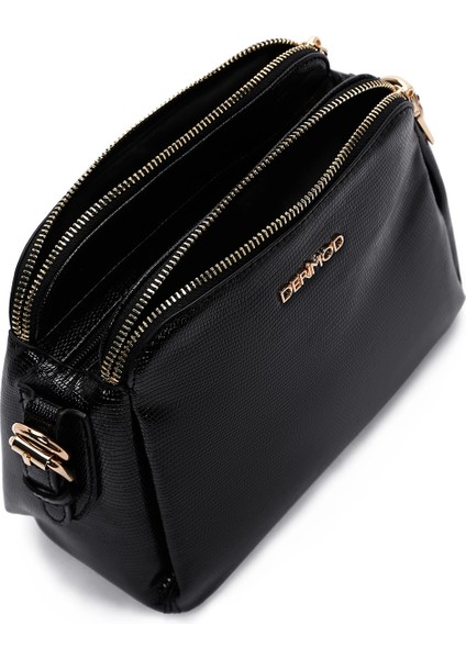 Kadın Siyah Uzun Askılı Baskılı Çapraz Çanta 25WBD2820KR