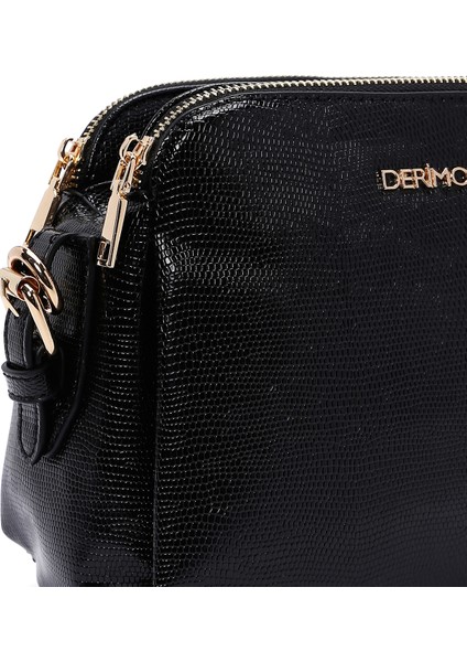 Kadın Siyah Uzun Askılı Baskılı Çapraz Çanta 25WBD2820KR