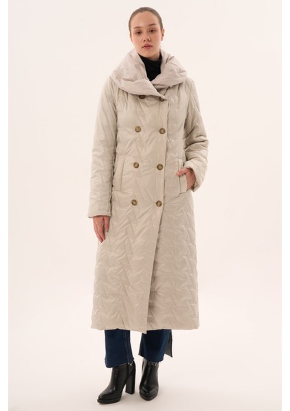 Veger Özelyaka Tesettür Boykapitone Kaban