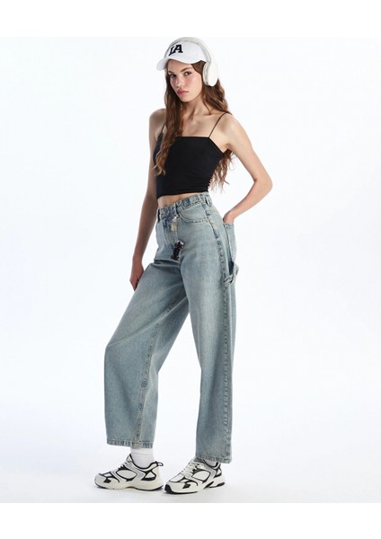 Xsıde Mavi Baggy Fit Kadın Jean Pantolon
