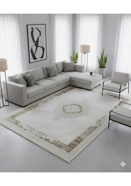 Türkeri, Truva Ipeksi Yün Tuşeli Triko Akrilik Oturma Odası ve Salon Halısı