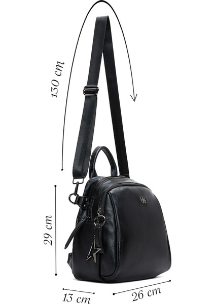 Kadın Siyah Uzun Askılı Sırt Çantası 25WBD249218 fiyatları
