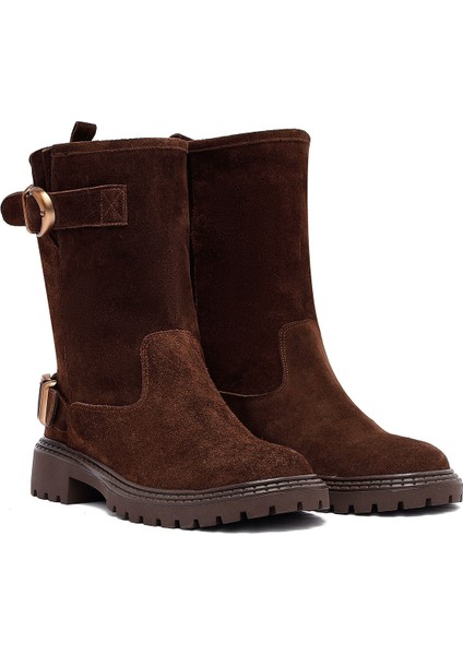 Kadın Kahverengi Süet Deri Bot 25WFD202410 fırsatları