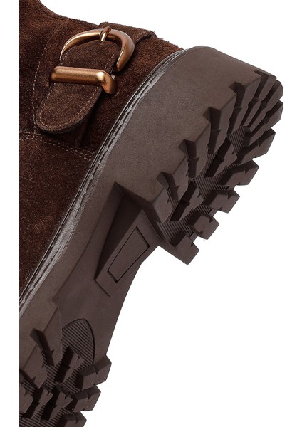 Kadın Kahverengi Süet Deri Bot 25WFD202410