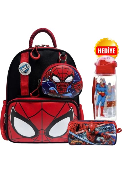 Master Pack Örümcek Adam Deluxe Anaokulu Çantası, Örümcek Adam Kalem Çantası , Lisanslı Suluk Matara Hediye