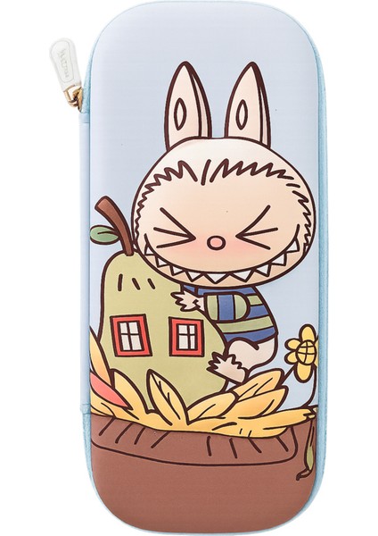 3D Kabartmalı Kalem Kutusu, Sert Kapaklı, Büyük Boy, Fermuarlı, Okula Dönüş Için Mavi